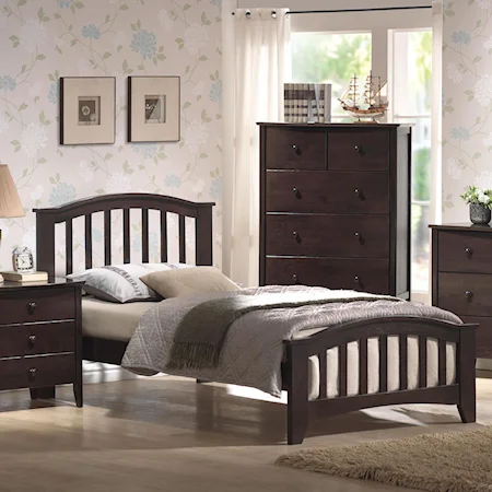 Full Slatted Headboard & Footboard Bed